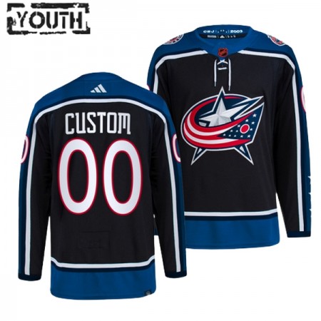 Dresovi Columbus Blue Jackets Custom Adidas 2022-23 Reverse Retro 2.0 Crno Authentic - Dječji Dresovi Columbus Blue Jackets Custom Adidas 2022-23 Reverse Retro 2.0 Crno Authentic - Dječji